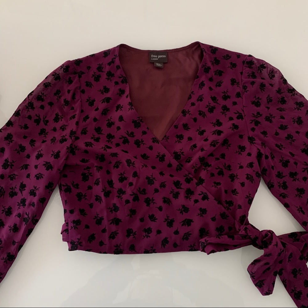 Free Press Wrap Bell Sleeves Blouse